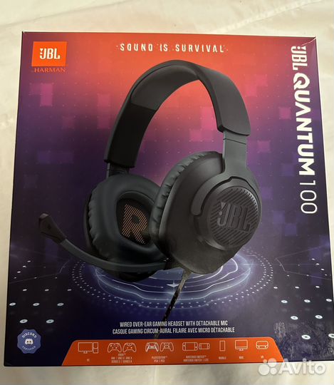 Наушники проводные JBL quantum 100 черные