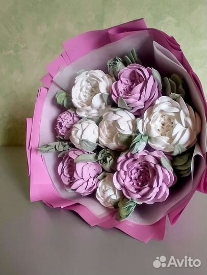 Съедобный букет из зефира Пионы