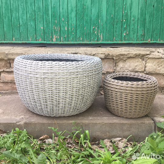 Кашпо 60л из поли ротанга