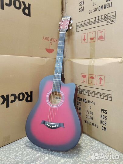 Гитара акустическая красная 020