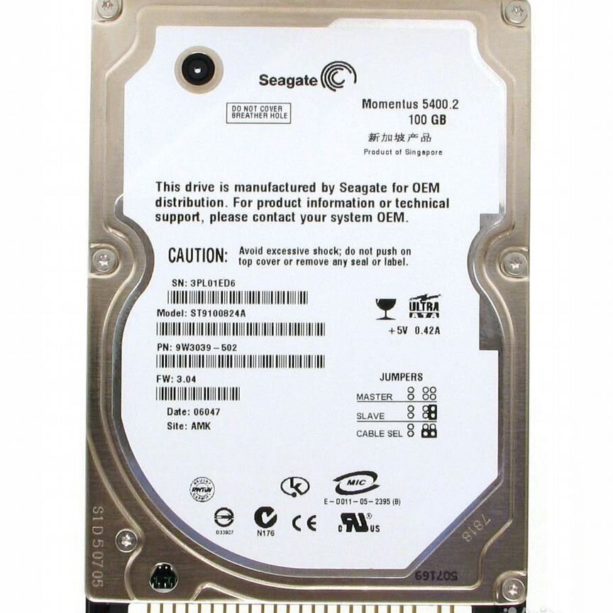 [ST9100824A] Жесткий Диск Seagate 100gb Ide 2,5" St9100824a