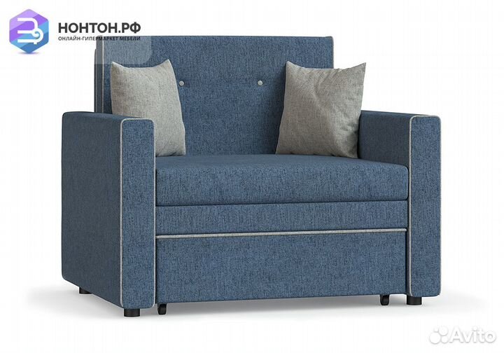 Кресло выкатное Найс светло-синее / светло-серое