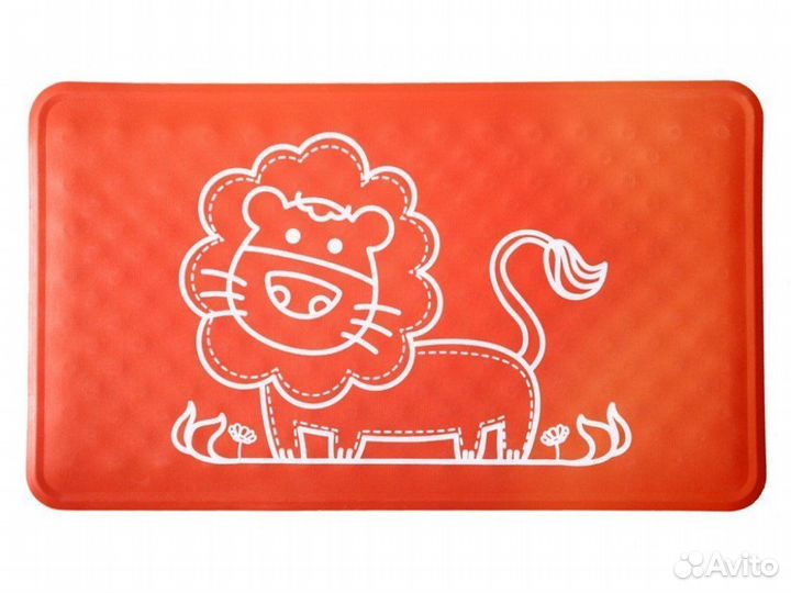 Коврик для ванны антискользящий (34х58см), красный