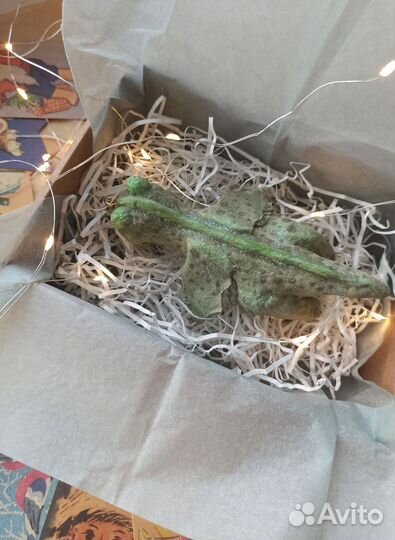 Ватная елочная игрушка дракон