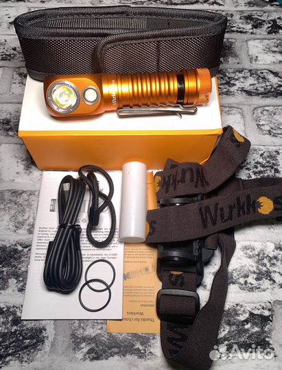 Фонарь Wurkkos HD20 Orange+аккумулятор и чехол