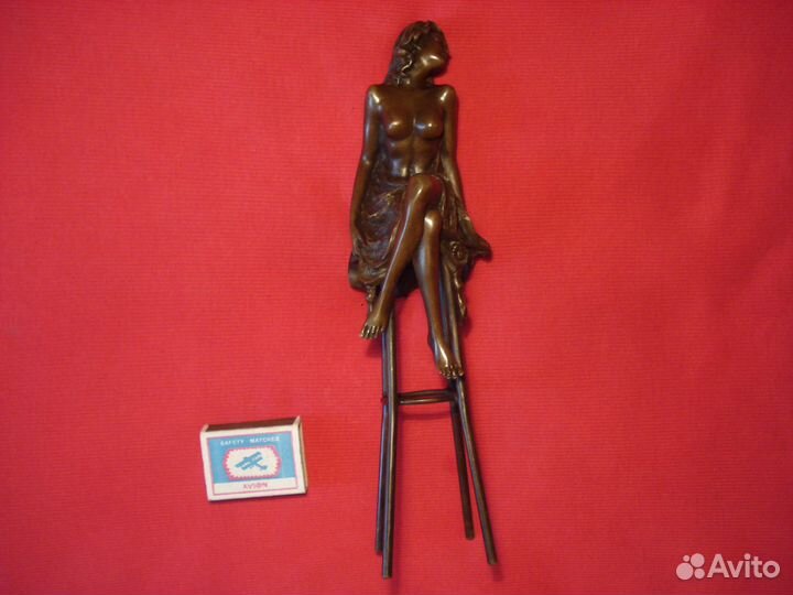 Обнаженная на Стуле Франция Бронза 28см Эротика