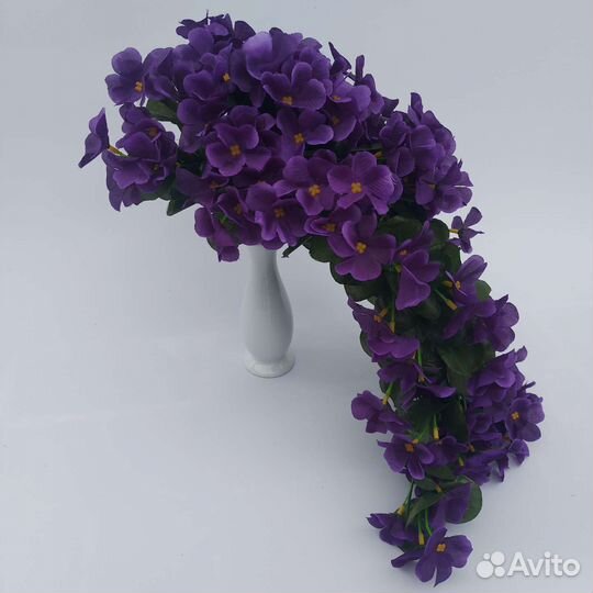 Искусственные цветы Фиалки свисающие, ампельные