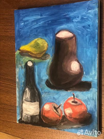 Картина гуашью на холсте