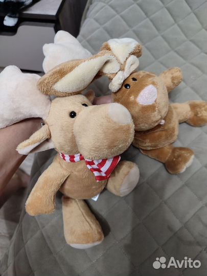 Игрушки лось и заяц