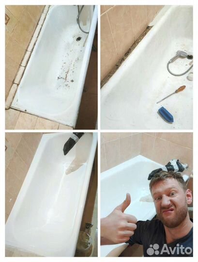 Реставрация ванн жидким акрилом, литьевым мрамором