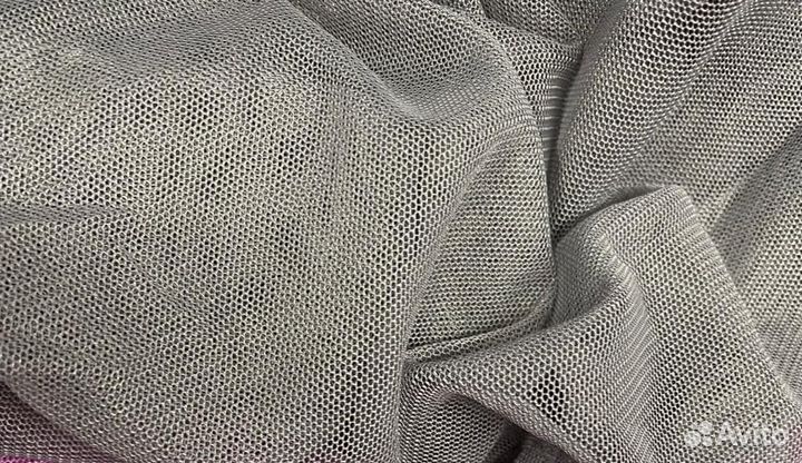 Ткань Сетка мягкая 2 цвета Лиловый и Серый