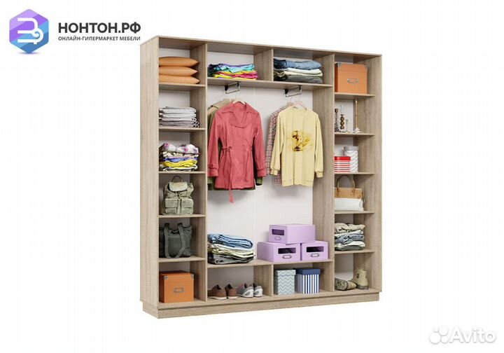 Шкаф-купе трёхдверный Мэн дуб сонома