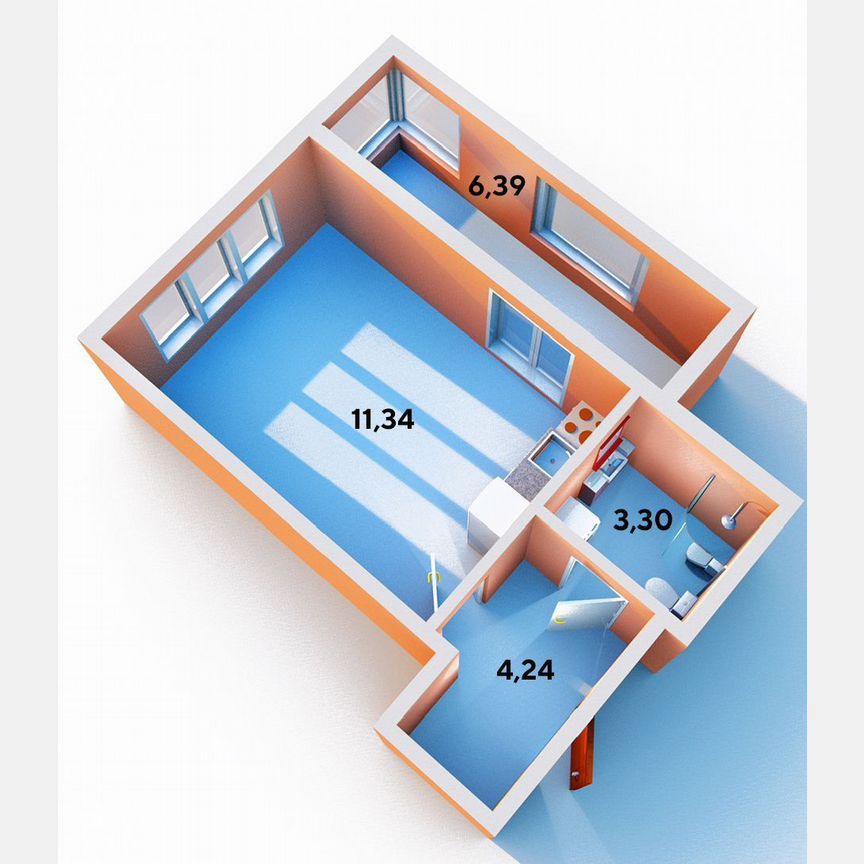 Квартира-студия, 22,6 м², 8/12 эт.