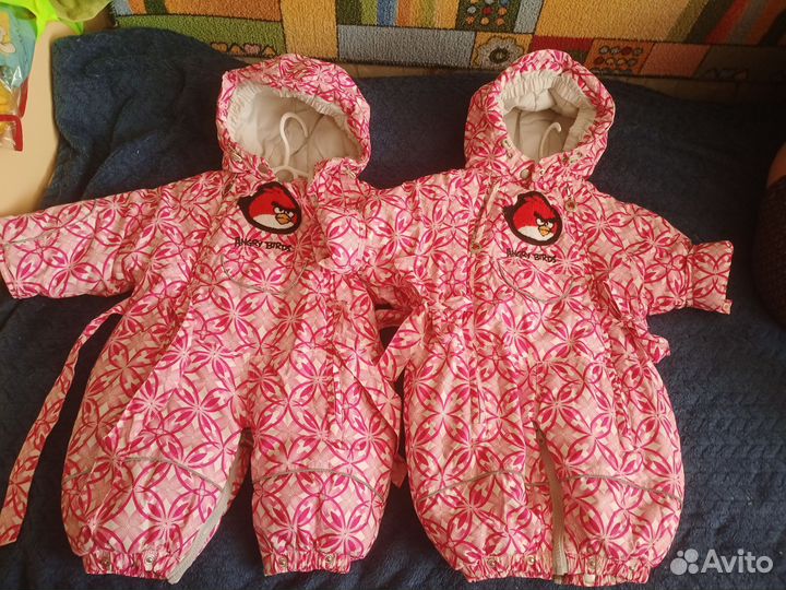 Демисезонный комбинезонтрансформер для двойни56-68