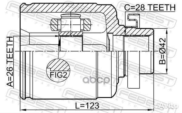 ШРУС внутренний правый 26X42X28 KIA opirus 2003