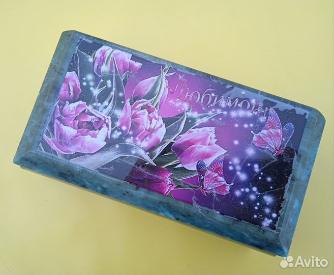 Шкатулка Змеевик Натуральный Камень