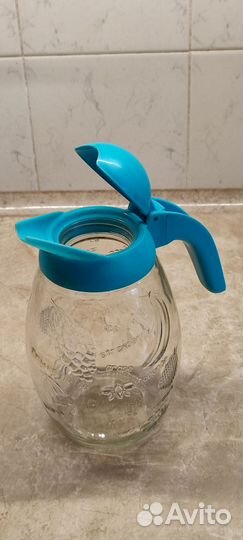 Кувшин воды с крышкой 1.5л стекло графин Herevin