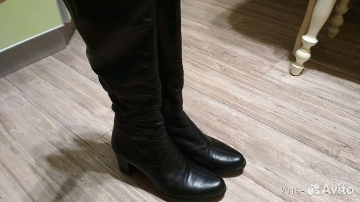 Сапоги женские демисезонные из натуральной кожи