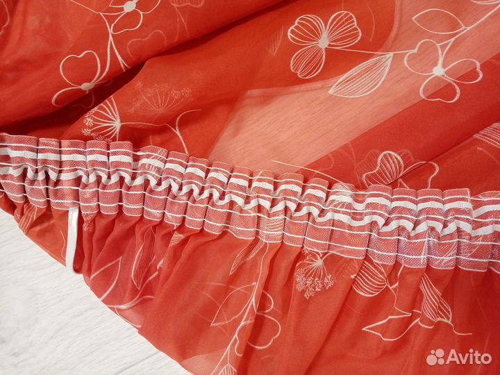 Тюль для кухни аркой