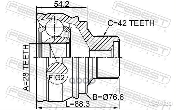 ШРУС audi A4 (8K2) 07-15 нар. 1710-A7 Febest