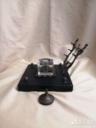 Письменный набор с чернильницей старинный