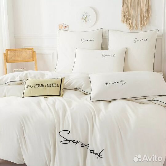 Комплект постельного белья/ Однотонное / Сатин 1.5