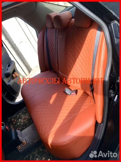 Чехлы Автопилот Nissan Tiida из экокожи коричневые