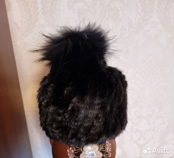 Шапка женская зимняя вязаная норка италия