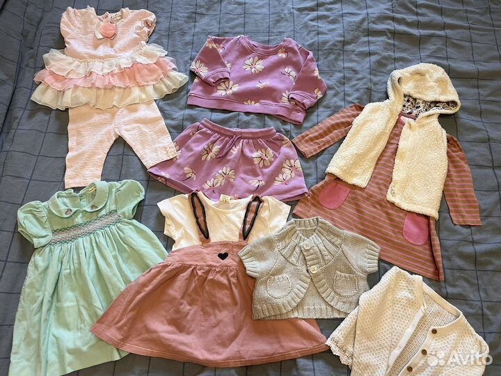 Пакет фирменных вещей на девочку 9-12 мес