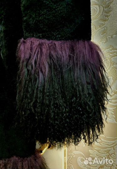 Шубка женская цигайск. мех с оторочкой мех ламы 42