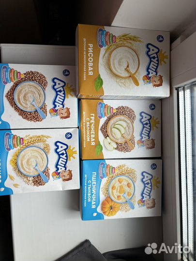 Детские каши безмолочные и смесь агуша