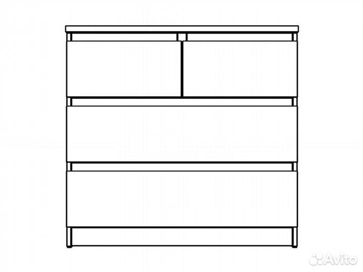 Мальта комод 2+2 ящика 80х76 Белый
