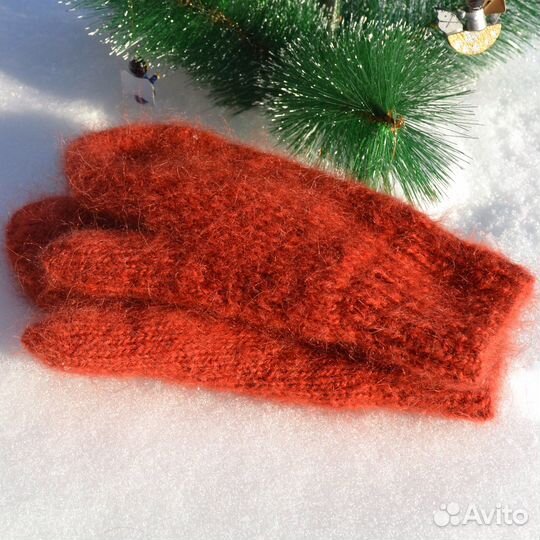 Варежки зимние вязаные