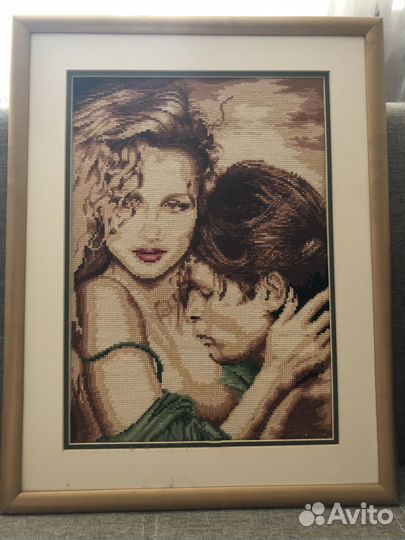 Картина вышитая крестиком «Двое»