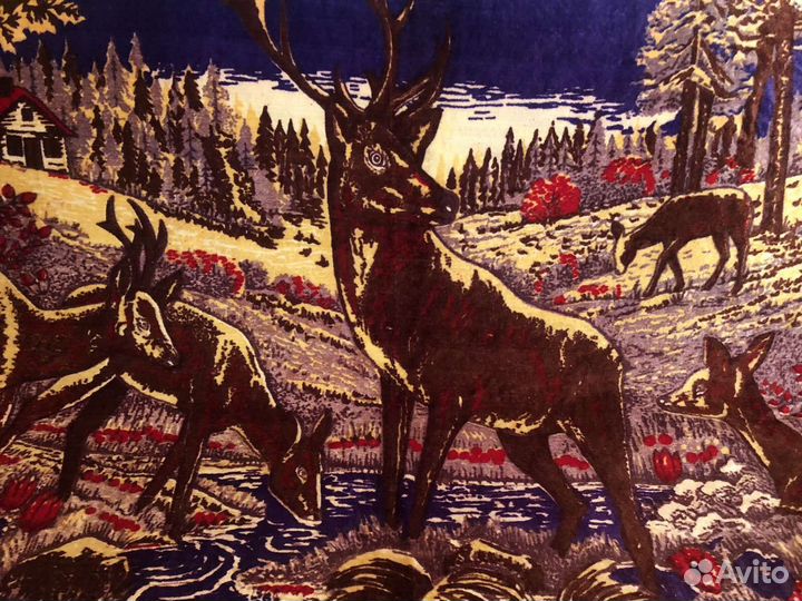 Покрывало плюшевoе 190х123 СССР б/у