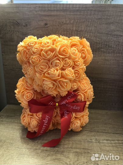 Мишка из роз 25 см