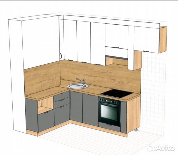 Небольшая угловая кухня