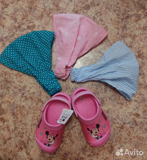 Сабо новые и косынки 3 штуки