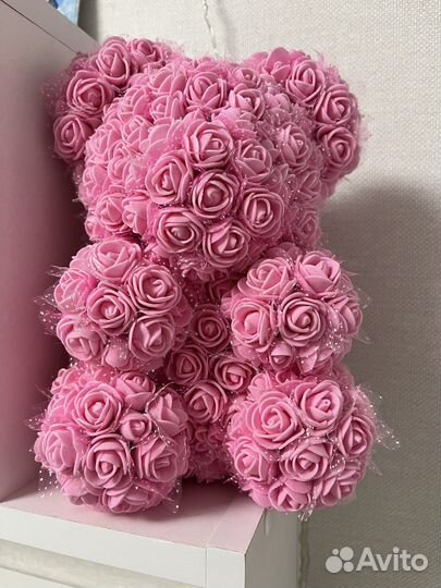 Мишка из роз фоамиран