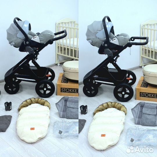 Коляска Stokke trailz 3 в 1 + кроватка + tatamia