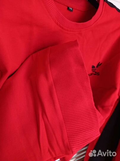 Мужской спортивный костюм адидас красный 50