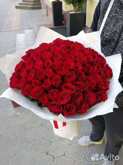 Роза букет 101 151 201 красные белые розовые свежи