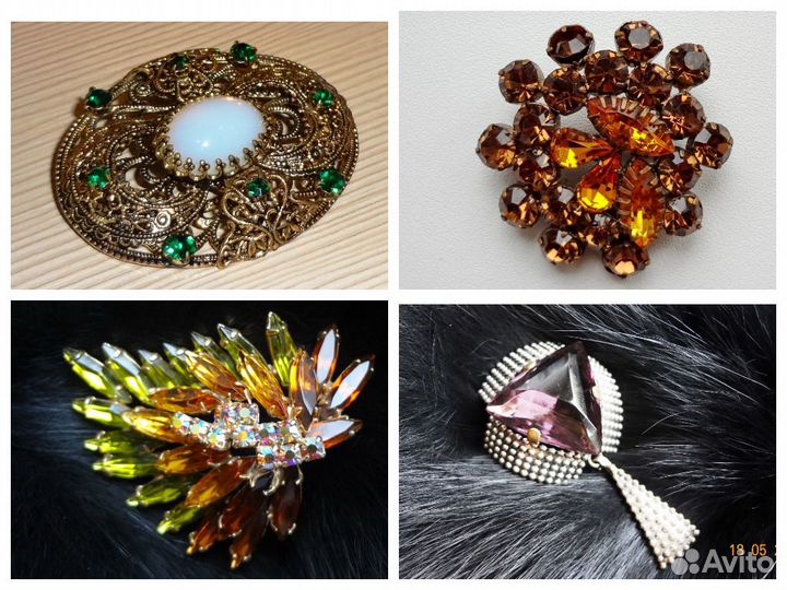 Брошь винтаж. СССР. Чехия