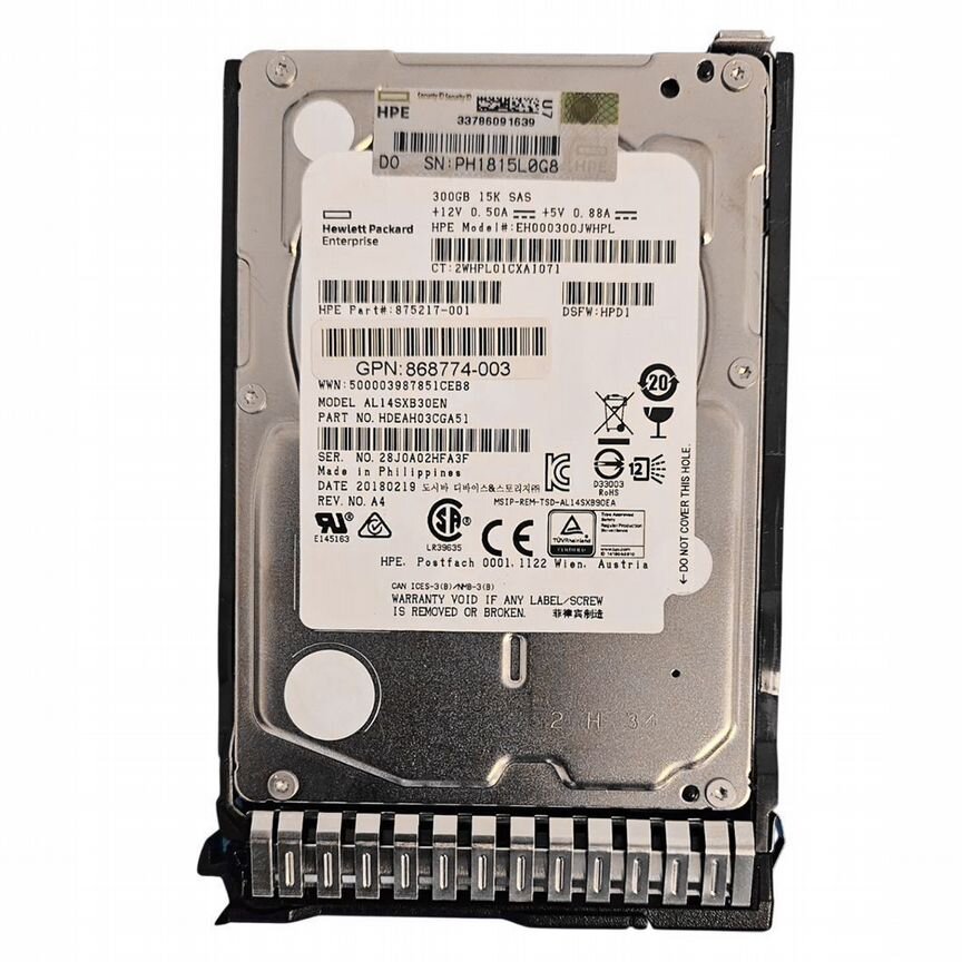 [EH000300JWHPL] Жесткий Диск Hp 300gb Sas 2,5" Eh000300jwhpl