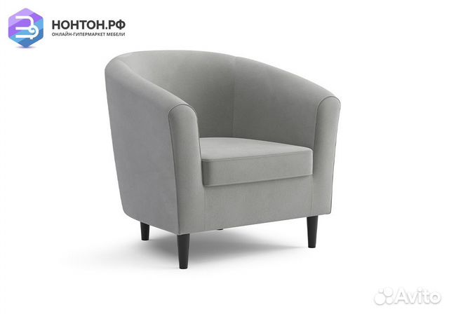 Кресло Вета велюр светло-серый