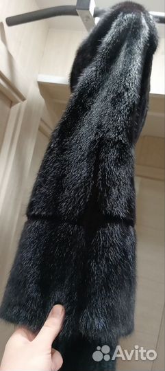 Шуба норковая с капюшоном 44