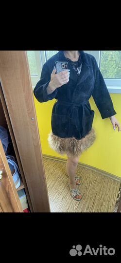 Пальто женское 42 44 с натуральным мехом