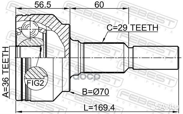 ШРУС наружный 36X68X29 jeep grand cherokee III