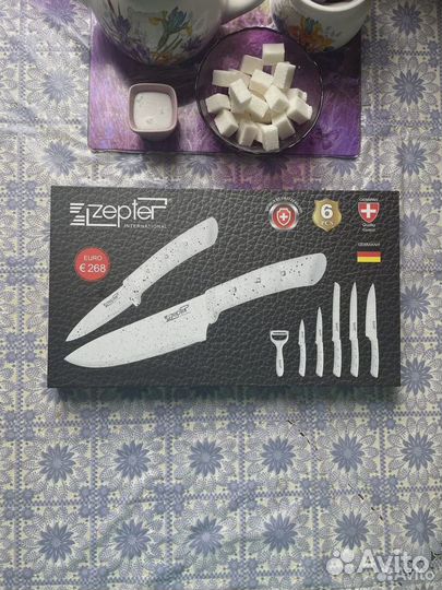 Набор кухонных ножей, 5 ножей и овощечистка Zepter