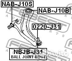 Febest NAB-J10B Сайлентблок рычага nissan jukeqash